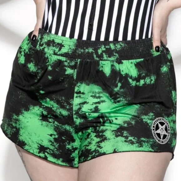 Blackcraft Cult Pants - Blackcraft Green Lightning Swim Shortie Shorts XL 1X women’s EUC
